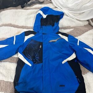 Spyder kids size 8 ski jacket, ski pants and under shirt